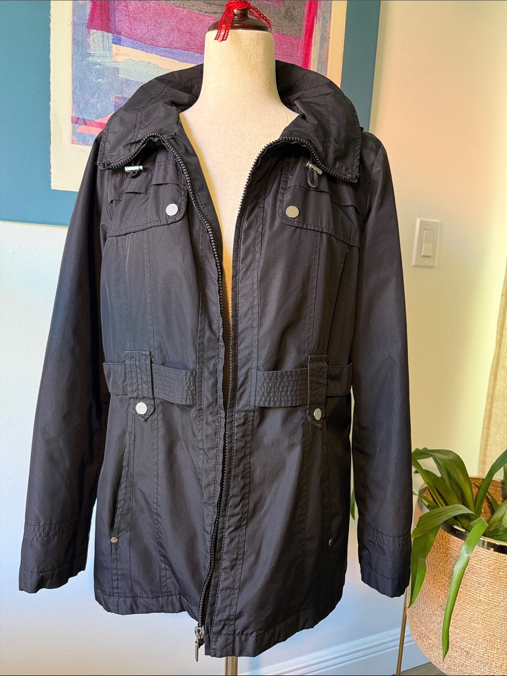 Black Lightweight Hooded Jacket